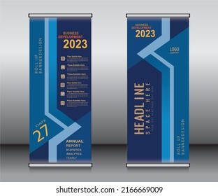 Roll up banner template design,banner layout, advertisement, pull up, polygon background, vector illustration, business flyer, display, x-banner, flag-banner, Info graphics, presentation.