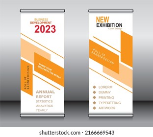 Roll up banner template design,banner layout, advertisement, pull up, polygon background, vector illustration, business flyer, display, x-banner, flag-banner, Info graphics, presentation.