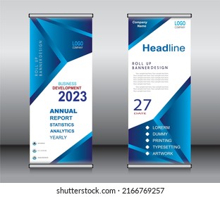 Roll up banner template design,banner layout, advertisement, pull up, polygon background, vector illustration, business flyer, display, x-banner, flag-banner, Info graphics, presentation.