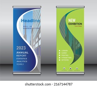 Roll up banner template design,banner layout, advertisement, pull up, polygon background, vector illustration, business flyer, display, x-banner, flag-banner, Info graphics, presentation.