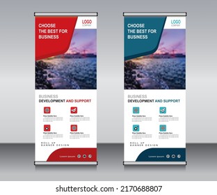 Roll up banner template design, banner Layout, publicidad, Pull up, polygon Background.