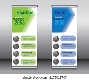 Roll up banner template design,banner layout, advertisement, pull up, polygon background.
