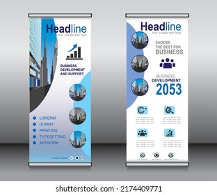 Roll up banner template design,banner layout, advertisement, pull up, polygon background.