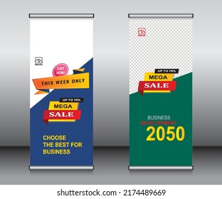 Roll up banner template design, banner Layout, publicidad, Pull up, polygon Background.