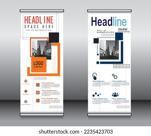 Roll up banner template design, banner Layout, publicidad, Pull up, polygon Background.