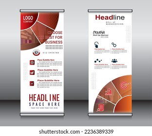 Roll up banner template design, banner Layout, publicidad, Pull up, polygon Background.