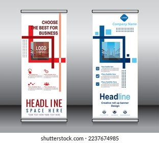 Roll up banner template design, banner Layout, publicidad, Pull up, polygon Background.