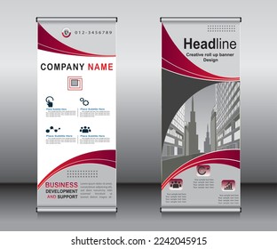 Roll up banner template design,banner layout, advertisement, pull up, polygon background.