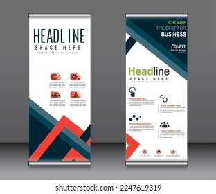 Roll up banner template design,banner layout, advertisement, pull up, polygon background.