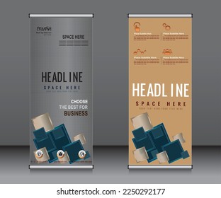 Roll up banner template design, banner Layout, publicidad, Pull up, polygon Background.