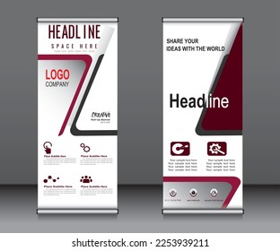 Roll up banner template design,banner layout, advertisement, pull up, polygon background.