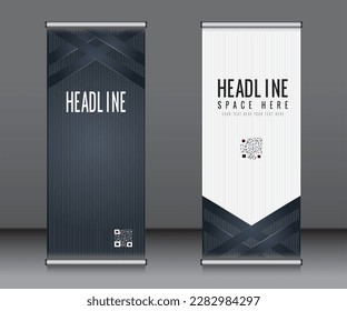 Roll up banner template design, banner Layout, publicidad, Pull up, polygon Background.