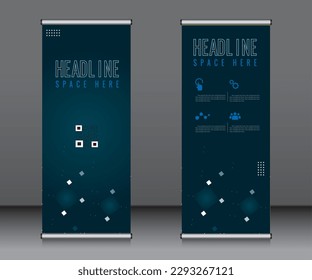 Roll up banner template design,banner layout, advertisement, pull up, polygon background.