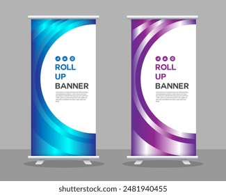 Roll up banner template design,banner layout, advertisement,, vector illustration, x-banner, Info graphics, presentation.