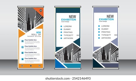 Roll up banner template design,banner layout, advertisement, pull up, polygon background, vector illustration, business flyer, display, x-banner, flag-banner, Info graphics, presentation.