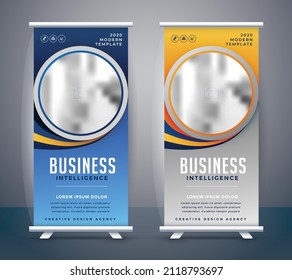 Roll up banner template graphic illustration design 2022.