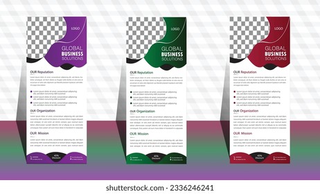 Roll up banner template. plantilla estándar de banner roll up de la empresa de diseño. diseño de banner de acumulación de empresas profesionales.