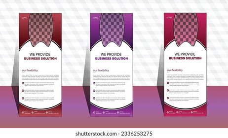 Roll up banner template. layout corporate roll up banner signage standee template. professional corporate roll up banner design.