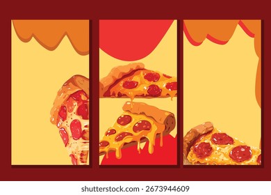 Enrolle la Plantilla del Anuncio para el restaurante de la entrega de la pizza. Vector EPS 10
