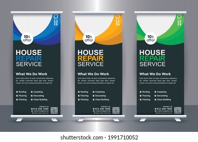 Roll up banner template professional graphic illustration design.