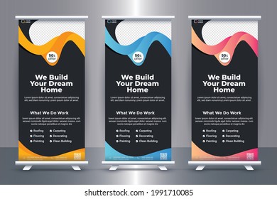 Roll up banner template professional graphic illustration design.
