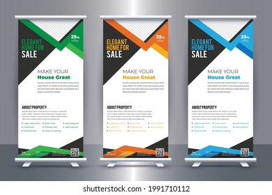 Roll up banner template professional graphic illustration design.