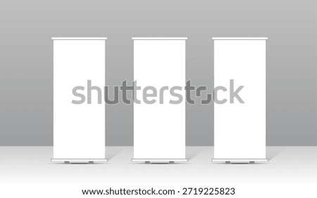 Roll up banner template set with abstract wave design, modern corporate stand display for business presentation, exhibition booth, marketing promotion, advertising background. ensuring a strong visual presence in any setting or event. vector illustration
