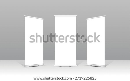 Roll up banner template set with abstract wave design, modern corporate stand display for business presentation, exhibition booth, marketing promotion, advertising background. ensuring a strong visual presence in any setting or event. vector illustration