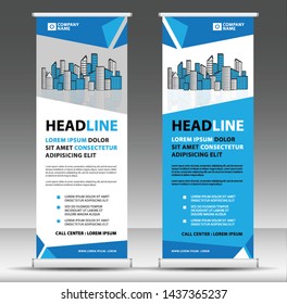 Roll up banner template, stand design, Pull up, display, advertisement, business flyer, poster, presentation, corporate, web banner layout, modern creative concept, city vector 
