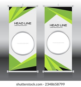 Roll Up Banner template and stand design, advertisement, display, business,Presentation and Brochure Flyer. vector illustration.