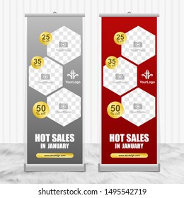 Roll up banner template - stand banner promotion - x banner design - sales promotion - advertising