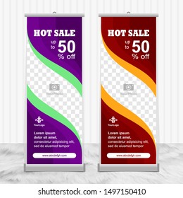 Roll up banner template - stand banner promotion - sales promotion - advertising