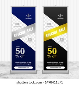 Roll up banner template - stand banner promotion - sales promotion - advertising
