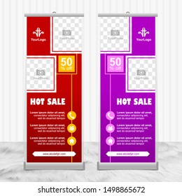Roll up banner template - stand banner promotion - sales promotion - advertising