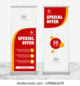 Roll up banner template - stand banner promotion - sales promotion - advertising