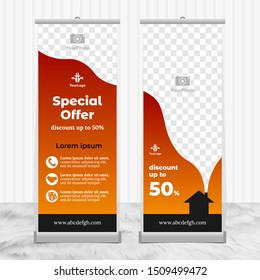 Roll up banner template - stand banner promotion - sales promotion - advertising