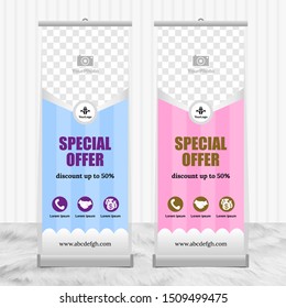 Roll up banner template - stand banner promotion - sales promotion - advertising