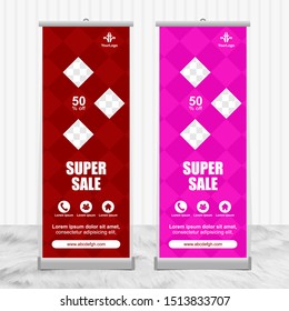 Roll up banner template - stand banner promotion - sales promotion - advertising