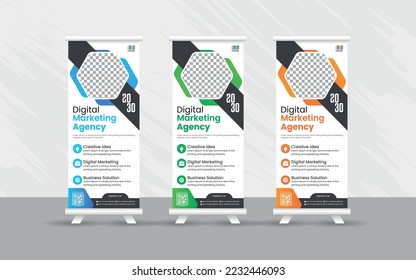 Roll up banner template standee for presentation