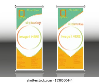 roll up banner template vector