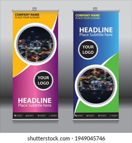 Roll Up Banner Template , Vector