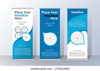 Roll Up Banner Template Vector, Abstract, Modern & new X-banner