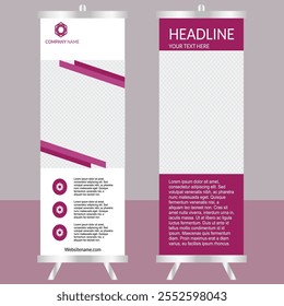 Roll Up Banner template vector illustration.