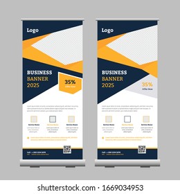 Roll Up Banner template vector illustration,background, stand, display, advertisement,design