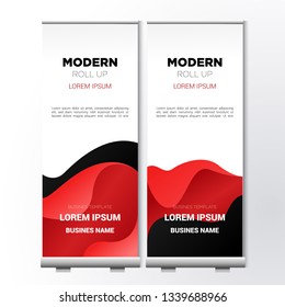 Roll Up Banner Templates With Modern Forms And Gradient Color Compositions With Business Concepts