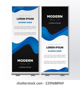 Roll Up Banner Templates With Modern Forms And Gradient Color Compositions With Business Concepts