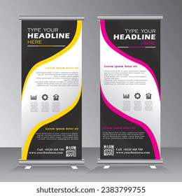roll up banner, roll up, vertical banner template, simple design, vector,