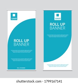 Roll Up Banner Vector, abstract geometric background, modern x-banner Design