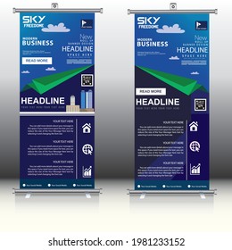 Roll up Banner vector in business and technology 