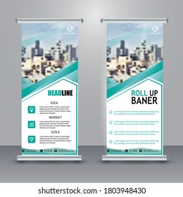 Roll up banner vector design 